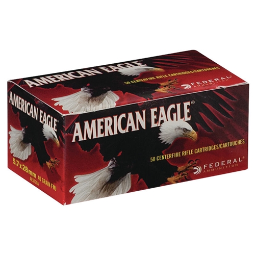 500 Rounds Of Federal American Eagle 5.7x28mm Ammo 40 Grain Total Metal Jacket