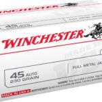 Winchester USA HANDGUN .45 ACP 230 grain Full Metal Jacket Brass Cased
